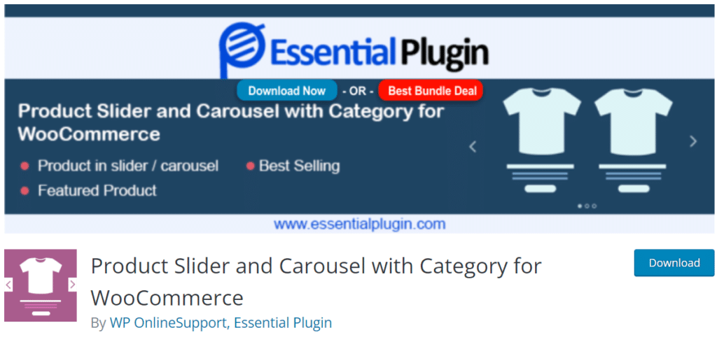 Product Slider and Carousel with Category