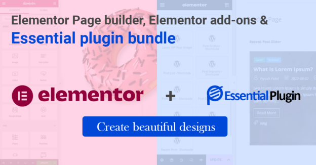 Elementor Page builder, Elementor add-ons and Essential plugin bundle